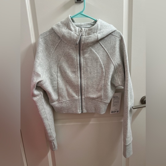 lululemon athletica Tops - SOLD - Scuba Full-Zip Cropped Hoodie (Heathered Core Ultra Light Grey)